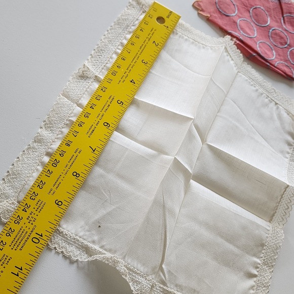 VTG Handkerchief Lot Hankie Embroidery‎ Applique White Lace Crochet Pink Linen - Picture 14 of 15